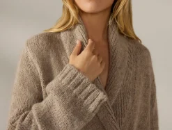 Discount Coyuchi Women's Andes Suri Alpaca Knit Robe Taupe Heather