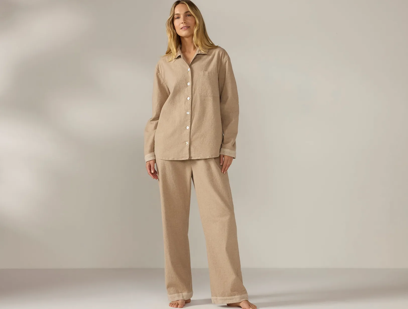 Fashion Coyuchi Women's Cloud Brushed Organic Flannel Pajama Set