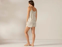 Clearance Coyuchi Women's Isla Organic Cotton Cami Short Set Fawn Garden