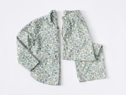 Discount Coyuchi Women's Isla Organic Cotton Pajama Set Sage Garden
