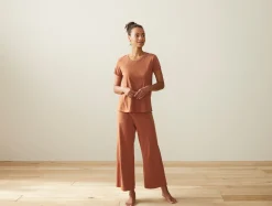 Sale Coyuchi Women's Solstice Organic Wide Leg Crop Pants